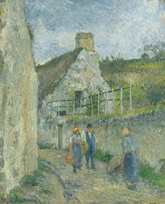 Rue Des Roches Au Valhermeil, Auvers Sur Oise (1880) by Camille Pissarro